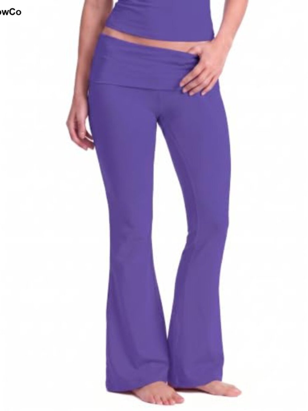 Flare Leggings Women Bootcut Yoga Pants Fold Over High Waist Tummy Control